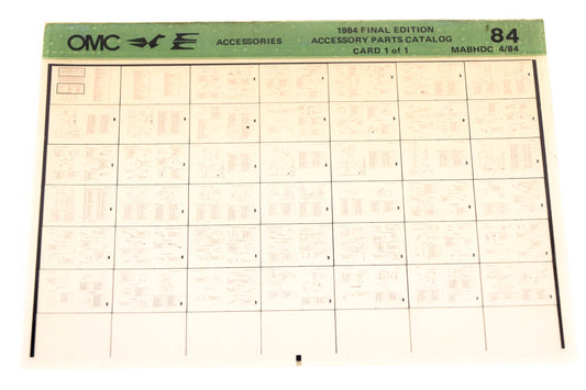 OMC XZA020-109 1984 Final Edition Accessory Parts Catalog #84 Microfiche