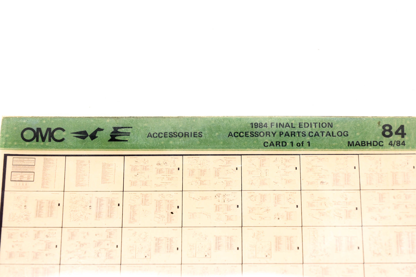 OMC XZA020-109 1984 Final Edition Accessory Parts Catalog #84 Microfiche