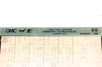 OMC XZA020-110 1985 Final Edition Accessory Parts Catalog #85 Microfiche