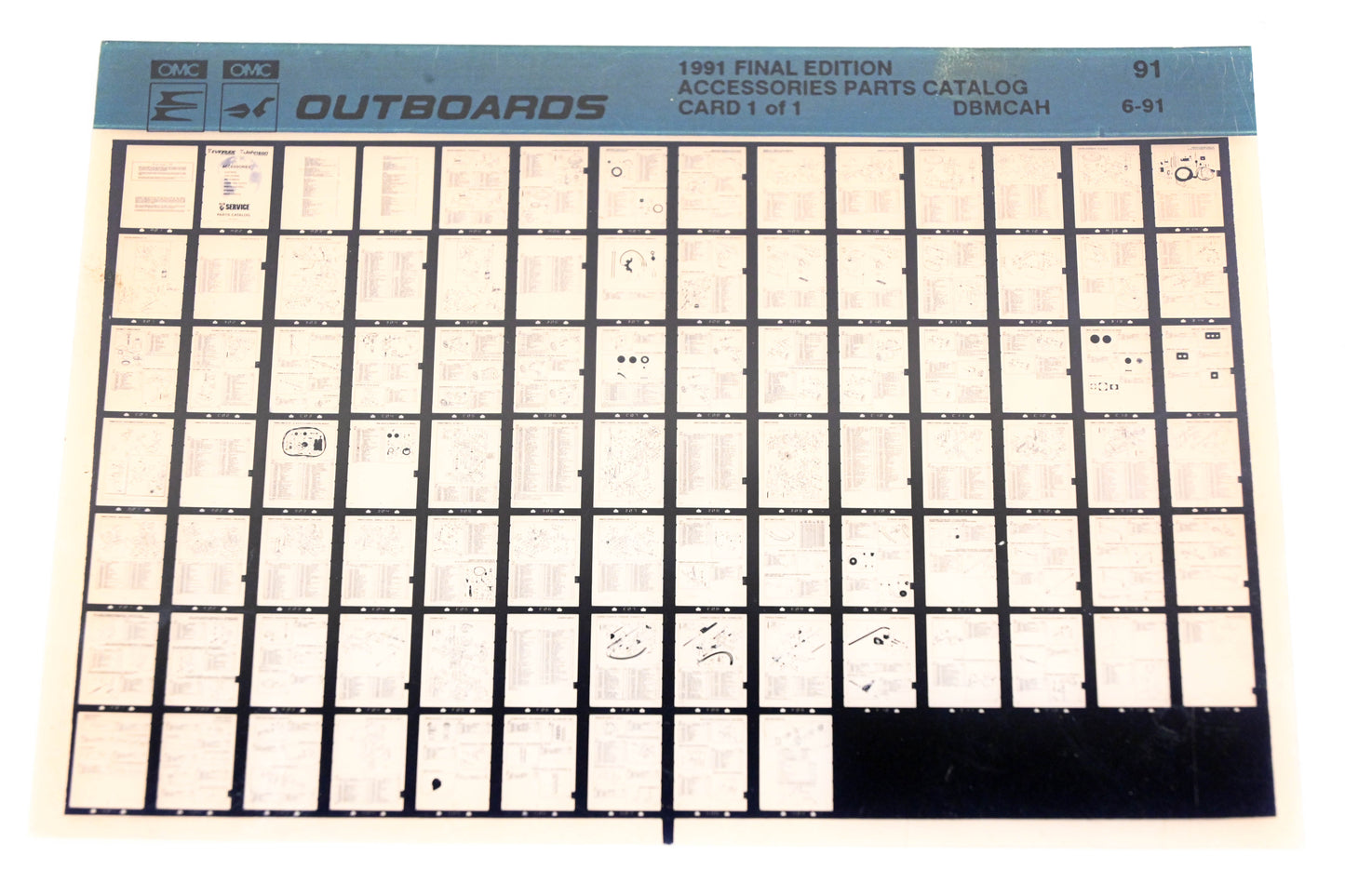 OMC XZA020-111 1991 Final Edition Accessories Parts Catalog #91 Microfiche