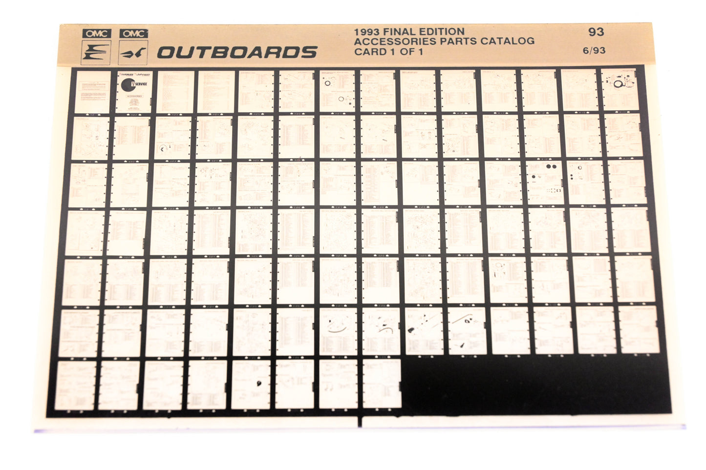 OMC XZA020-112 1993 Final Edition Accessories Parts Catalog #93 Microfiche