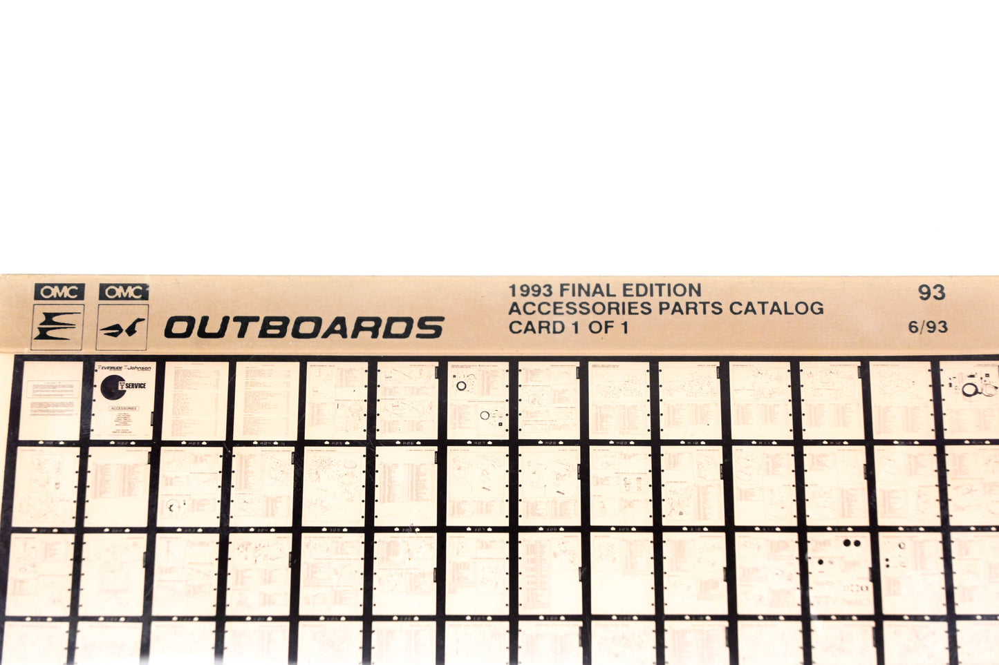 OMC XZA020-112 1993 Final Edition Accessories Parts Catalog #93 Microfiche