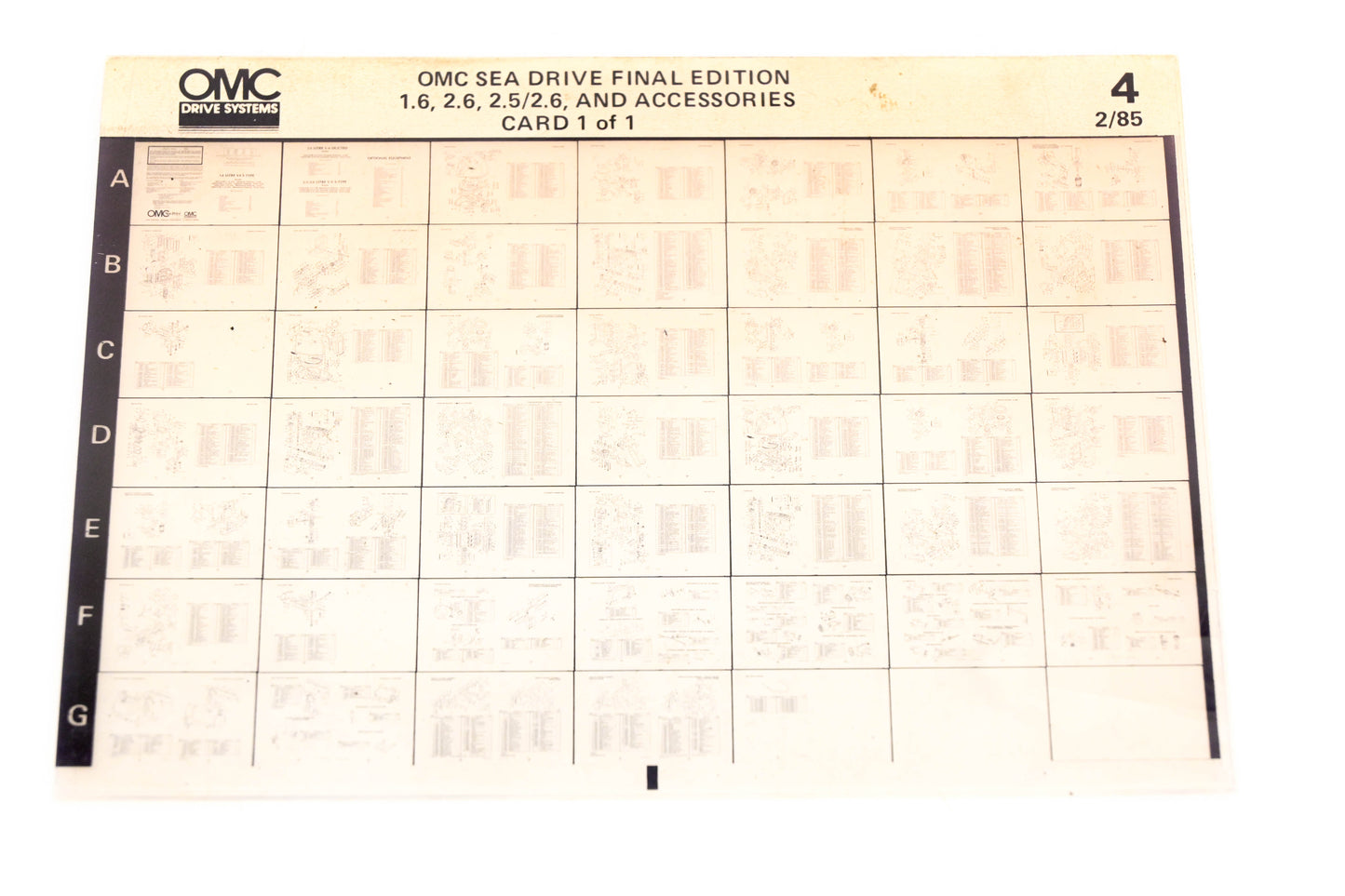 OMC XZA020-113 Sea Drive 2/1985 Final Edition 1.6,2.6,2.5/2.6 Accessories #4 Microfiche
