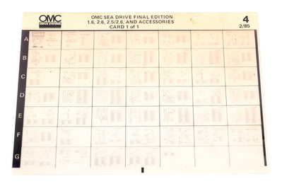 OMC XZA020-113 Sea Drive 2/1985 Final Edition 1.6,2.6,2.5/2.6 Accessories #4 Microfiche