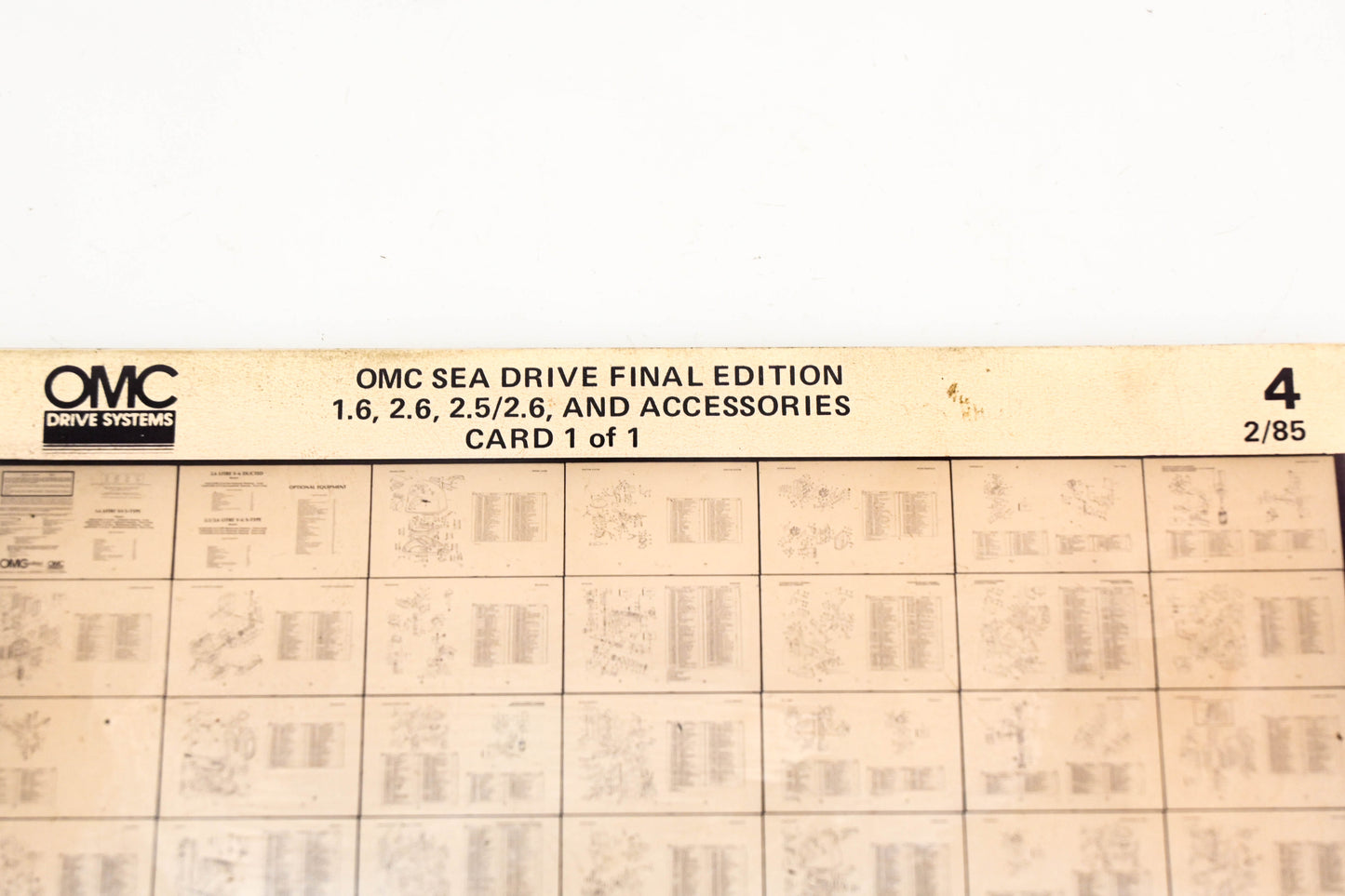 OMC XZA020-113 Sea Drive 2/1985 Final Edition 1.6,2.6,2.5/2.6 Accessories #4 Microfiche