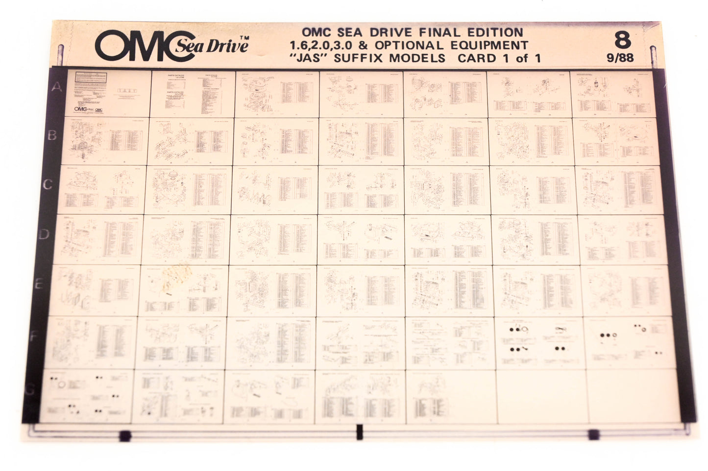 OMC XZA020-114 Sea Drive 9/1988 Final Edition 1.6,2.0,3.0 JAS #8 Microfiche