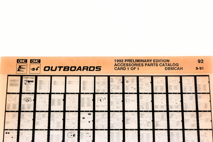 OMC XZA020-118 1992 Preliminary Edition Accessories Parts Catalog #92 Microfiche