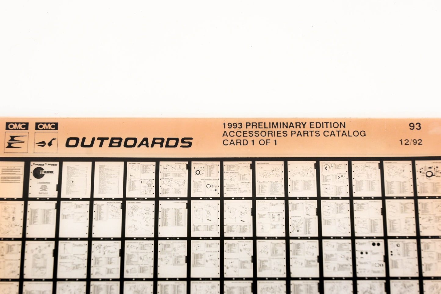 OMC XZA020-119 1993 Preliminary Edition Accessories Parts Catalog #93 Microfiche