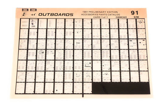OMC XZA020-120 1991 Preliminary Edition Accessories Parts Catalog #91 Microfiche