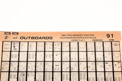 OMC XZA020-120 1991 Preliminary Edition Accessories Parts Catalog #91 Microfiche