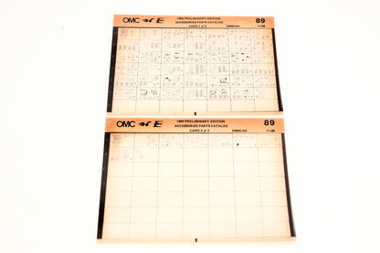OMC XZA020-123 1989 Preliminary Edition Accessories Parts Catalog #89 1&2 Microfiche Lot