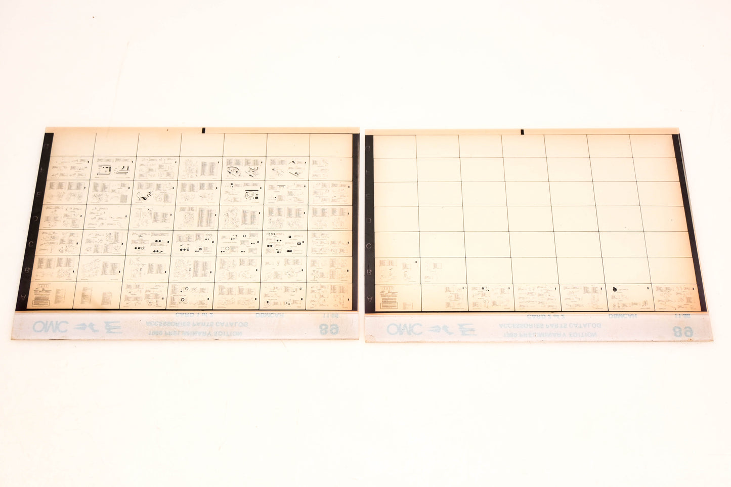 OMC XZA020-123 1989 Preliminary Edition Accessories Parts Catalog #89 1&2 Microfiche Lot