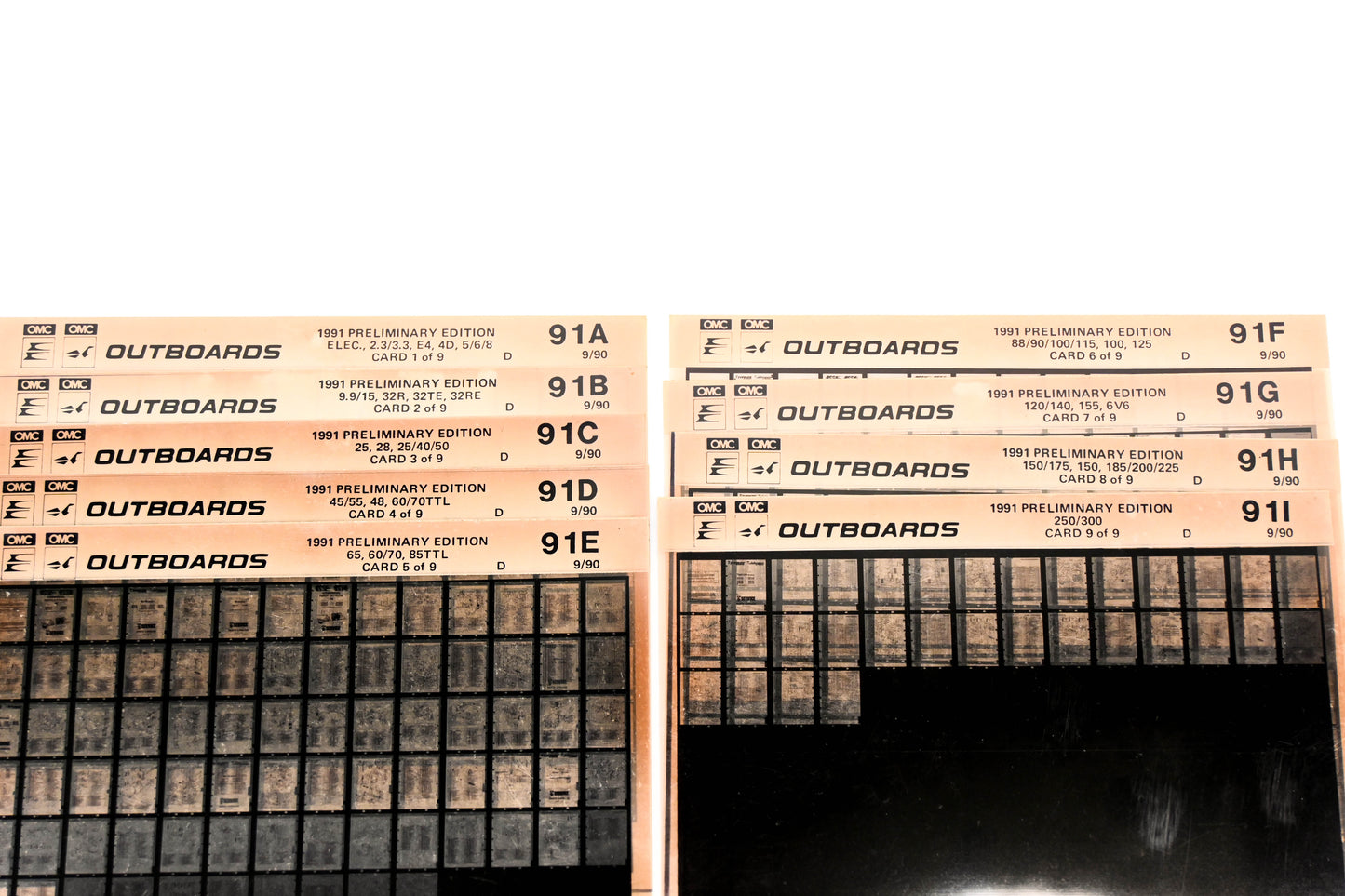 OMC XZA022-29 1991 Preliminary Edition #91A-I Microfiche Lot