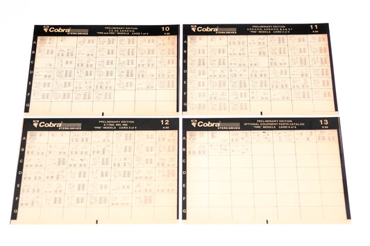 OMC XZA022-30 Cobra 9/1989 Preliminary Edition #10, 11, 12, 13 Microfiche Lot