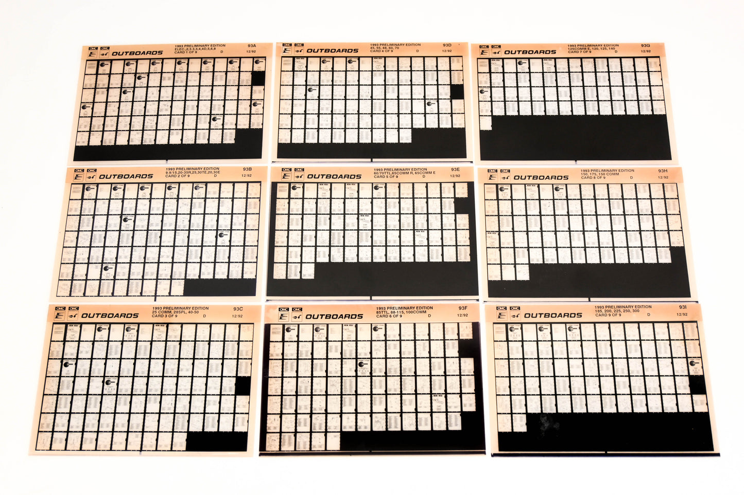 OMC XZA022-34 1993 12/1992 Preliminary Edition 93A-I Microfiche Lot