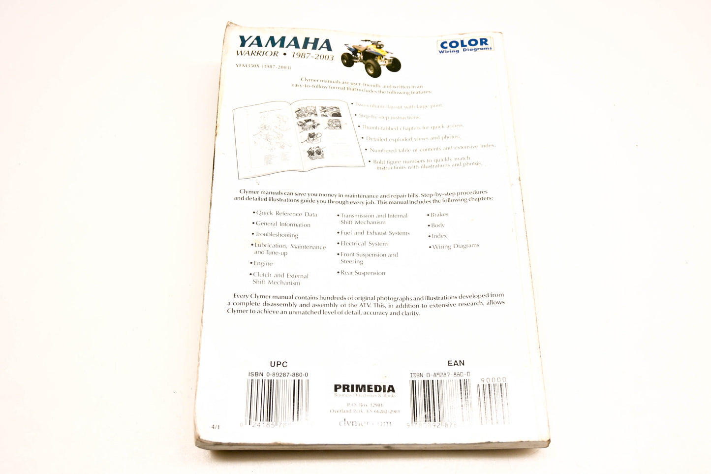 Clymer M487-4 1987-2003 Yamaha Warrior Service Manual
