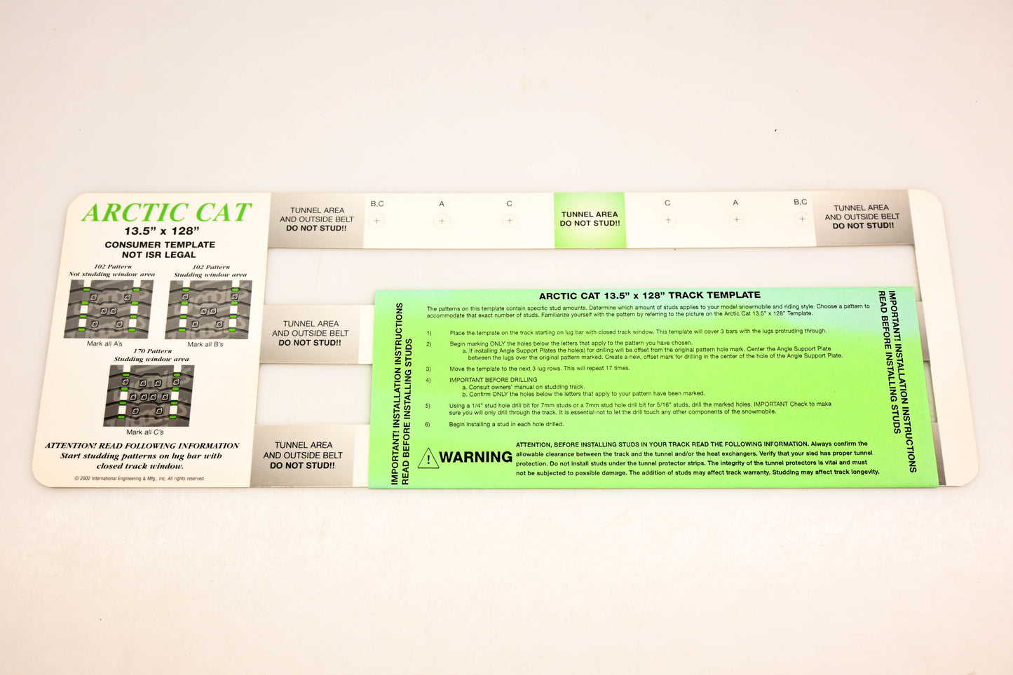New OEM Arctic Cat 2639-929 128" (102,170) Stud Template NOS