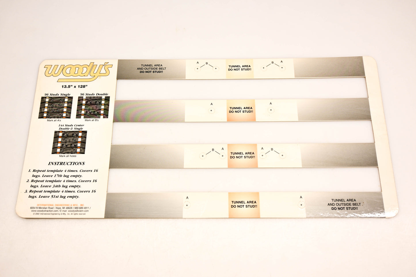 Woody's 3639-589 Arctic Cat 13.5"x128" Stud Template NOS