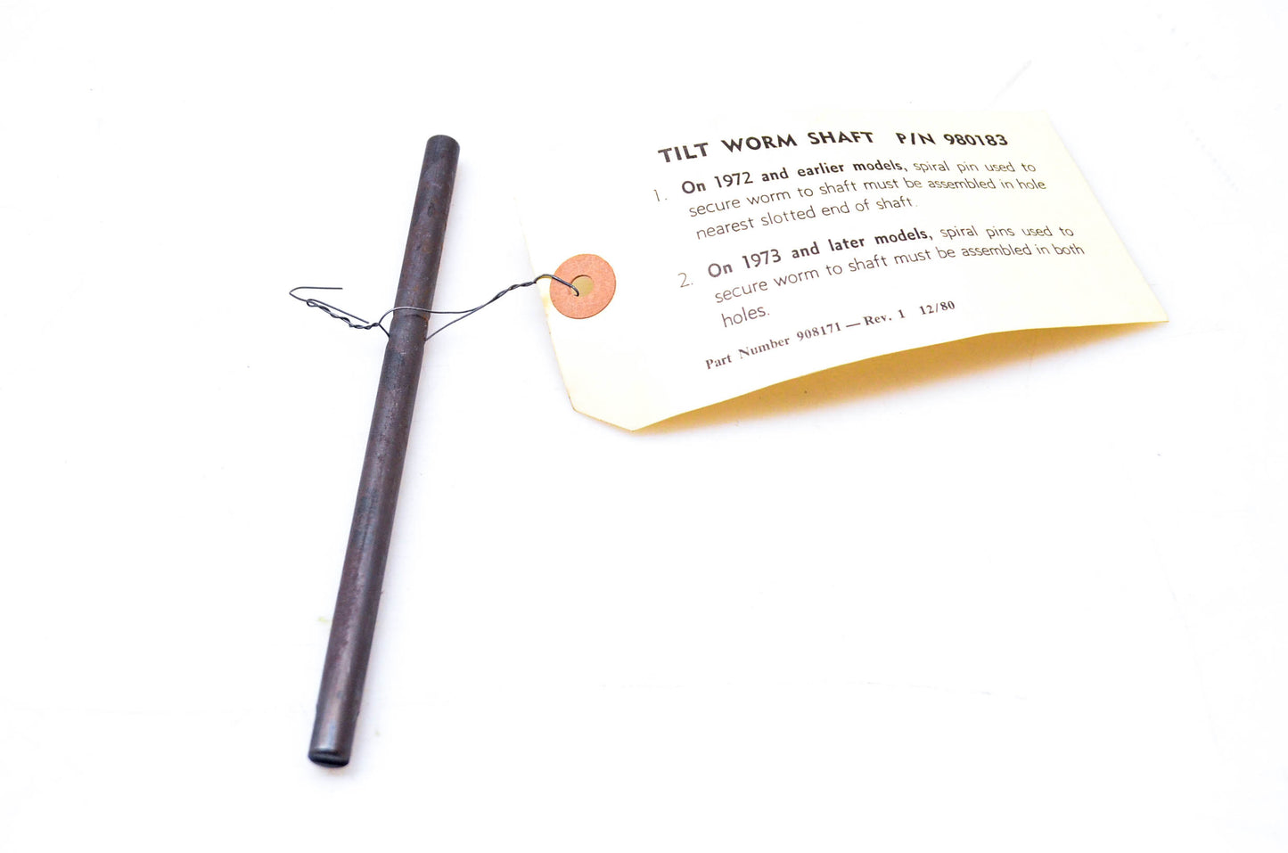 OMC 980183 Tilt Worm Shaft NOS