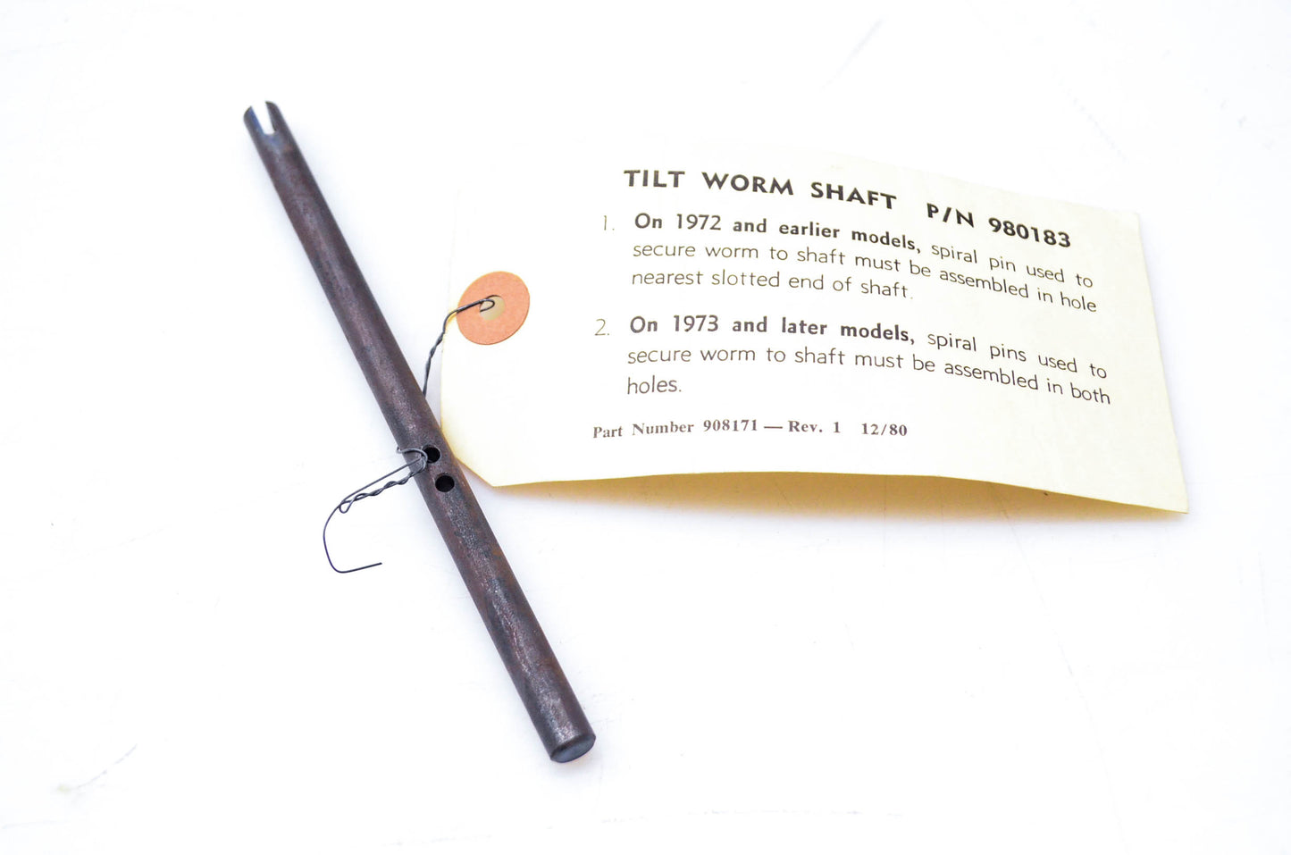 OMC 980183 Tilt Worm Shaft NOS