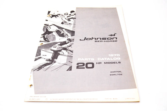 Aftermarket 384396 1970 Parts Catalog 20HP Models 20R70E, 20RL70E NOS