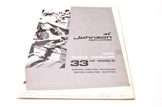 Aftermarket 384398 1970 Parts Catalog 33HP Models Standard 33R70M, 33RL70M, Electric 33E70M, 33EL70M NOS