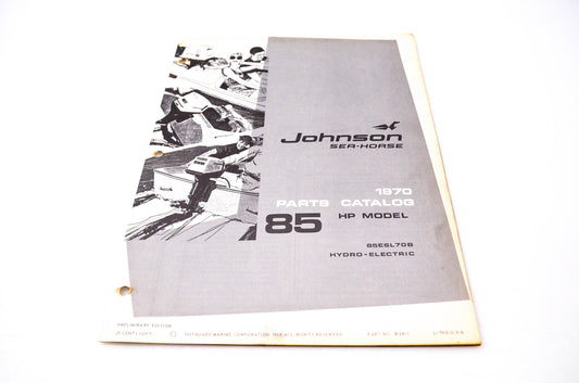 Aftermarket 384403 1970 Parts Catalog 85HP Model Hydro-Electric 85ESL70B NOS