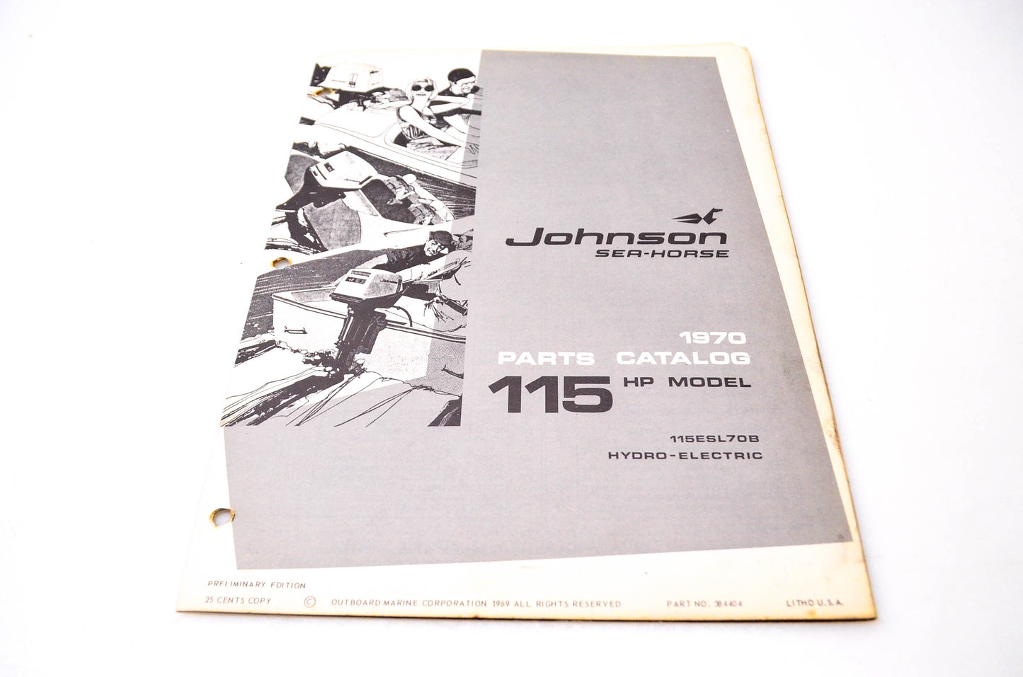 Aftermarket 384404 1970 Parts Catalog 115HP Model Hydro-Electric 115ESL70B NOS