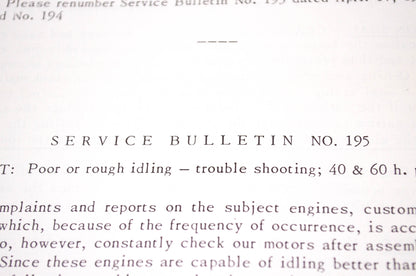 Gale Outboard Motors Service Bulletin No. 195 April 27, 1961 NOS