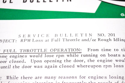 Gale Outboard Motors Service Bulletin No. 201 June 27, 1961 NOS