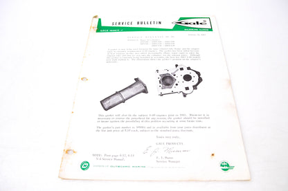 Gale Outboard Motors Service Bulletin NO.216 January 26, 1962 NOS