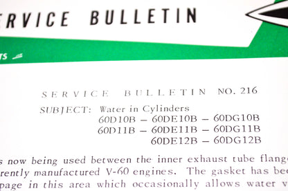 Gale Outboard Motors Service Bulletin NO.216 January 26, 1962 NOS