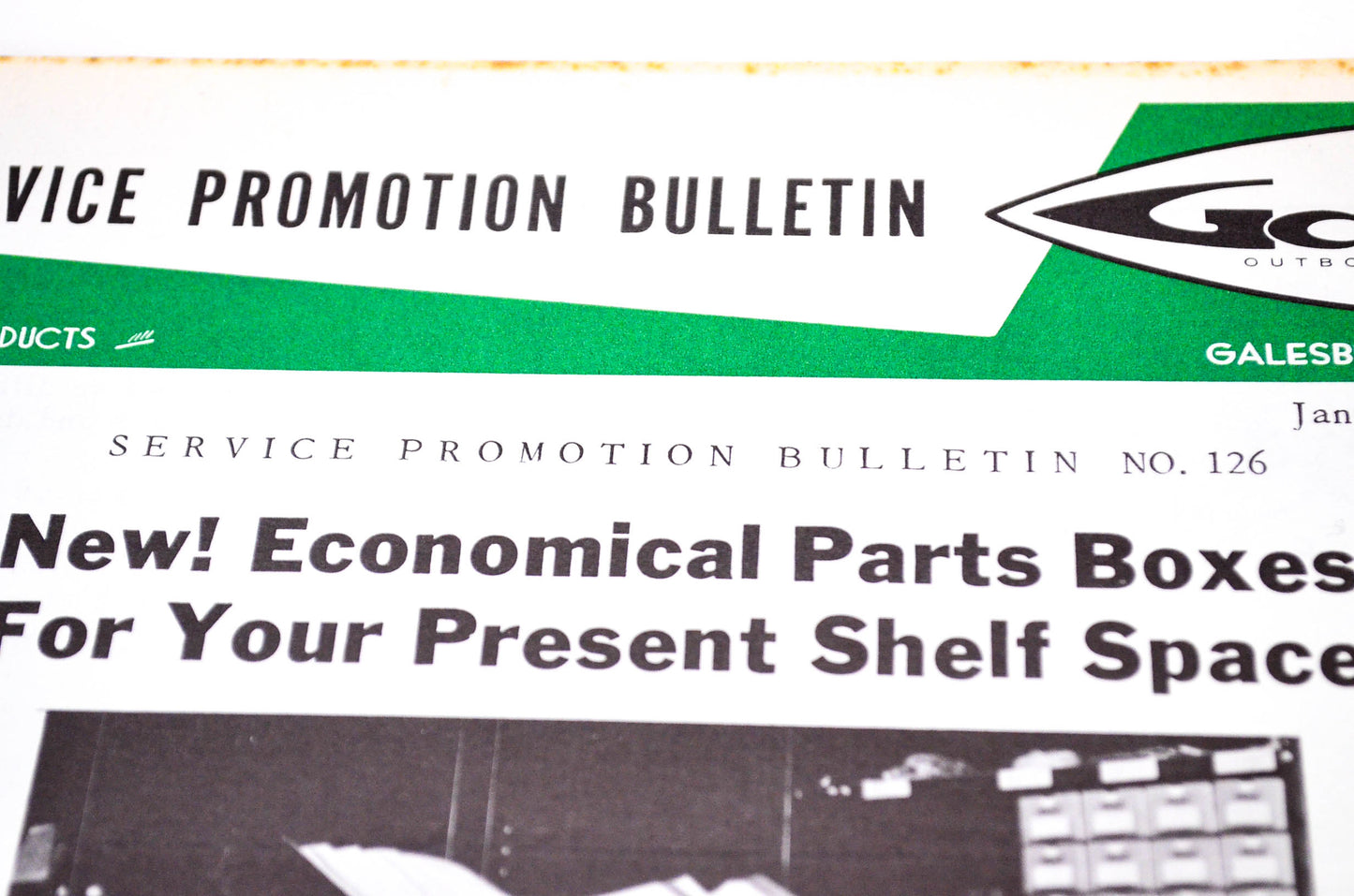 Gale Outboard Motors Service Promotion Bulletin No. 126 January 26, 1962 NOS