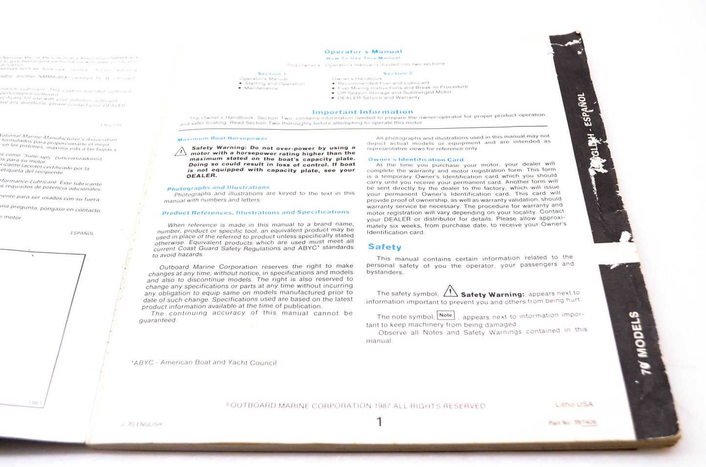 Johnson 397406 1970 Johnson Outboard Motor Operators Manual