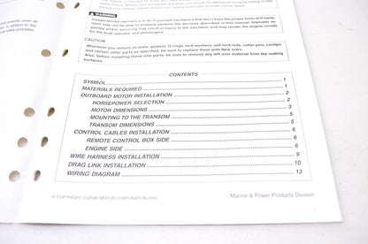OEM Suzuki 99505-95J00-01E, 2006 Suzuki Outboard Motor Set Up Manual DF25 V-Twin