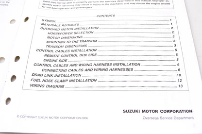OEM Suzuki 99505-99E10-01E 2006 Suzuki Outboard Motor Set Up Manual DF60/70