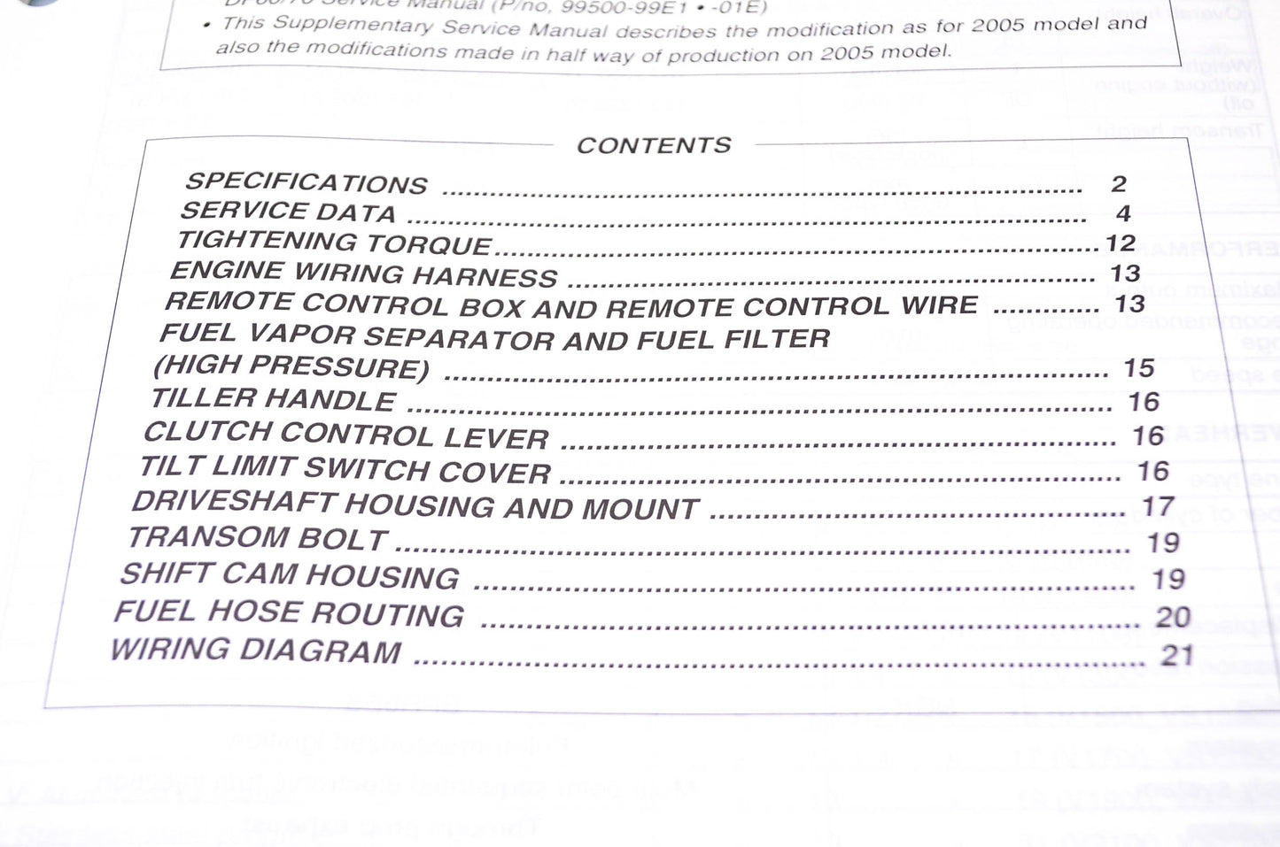 New OEM Suzuki 99501-99E30-01E 05, '06, '07 Suzuki Supplementary Service Manual DF60, DF70 4-Stroke NOS