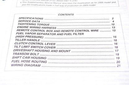 New OEM Suzuki 99501-99E30-01E 05, '06, '07 Suzuki Supplementary Service Manual DF60, DF70 4-Stroke NOS