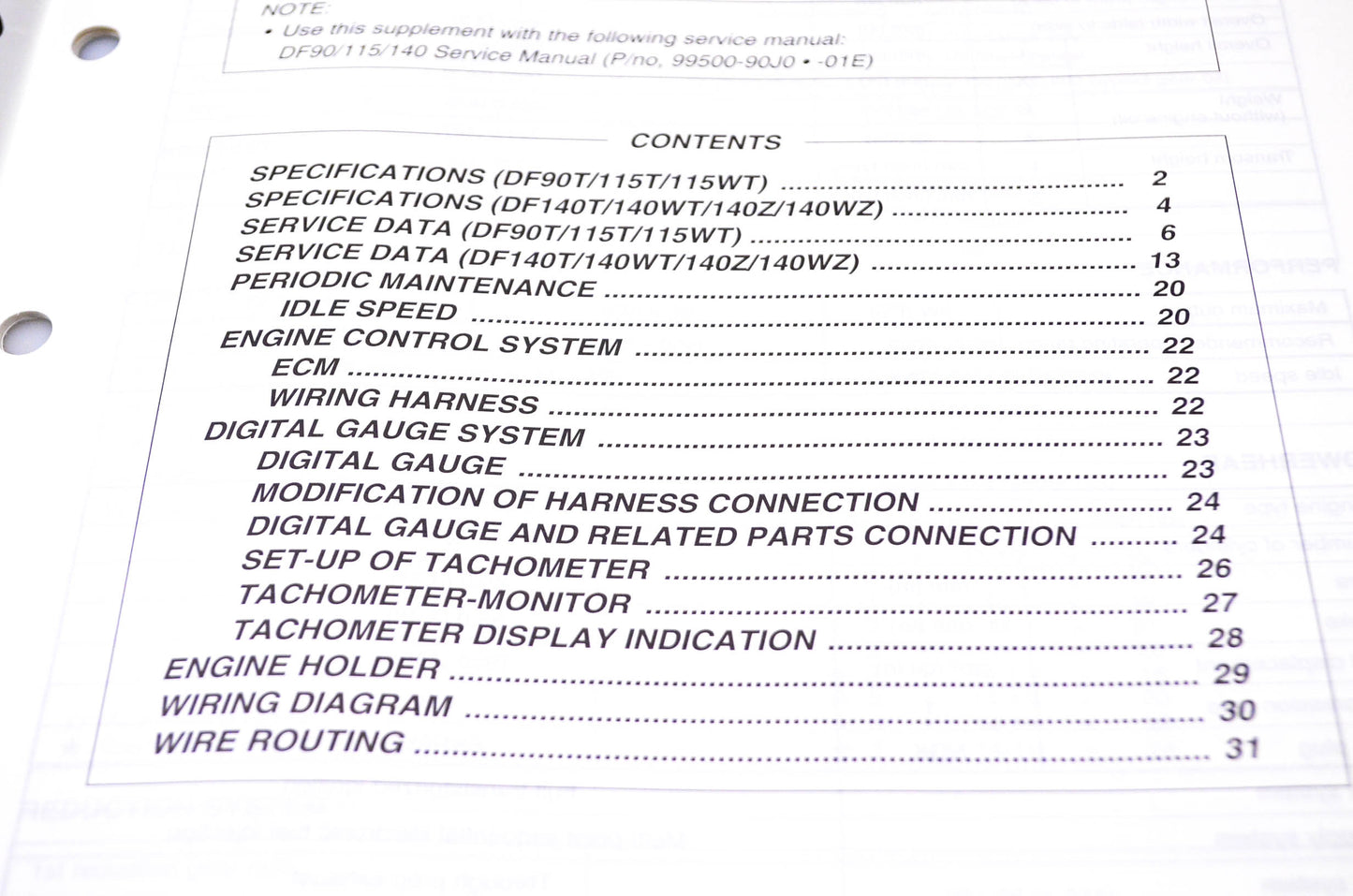 New OEM Suzuki 99501-90J40-01E 2008 Suzuki Outboard Motor Supplementary Service Manual DF90/115, DF140 4-Stroke NOS