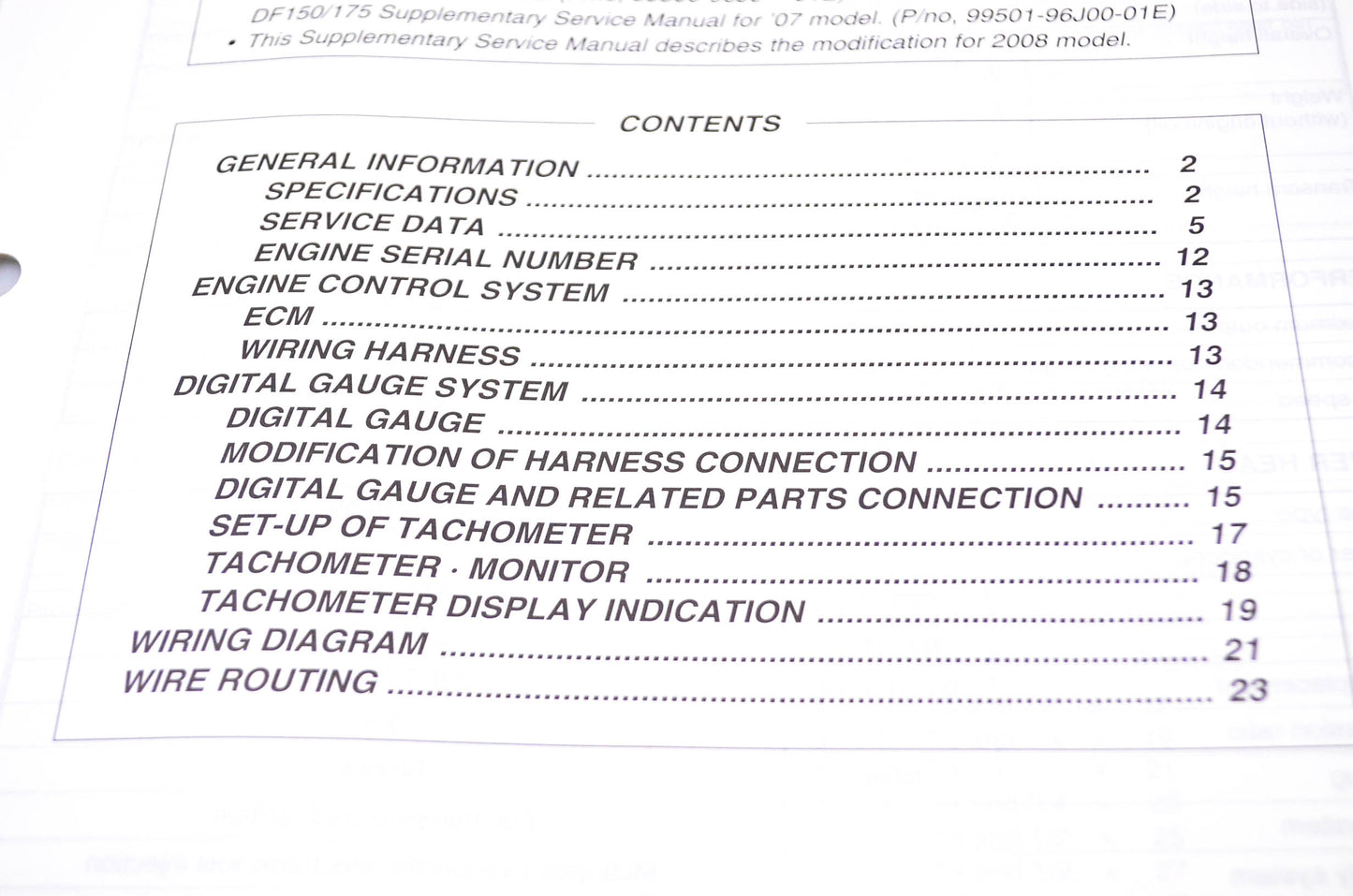New OEM Suzuki 99501-96J10-01E 2008 Suzuki Outboard Motor Supplementary Service Manual DF150, DF175 4-Stroke NOS