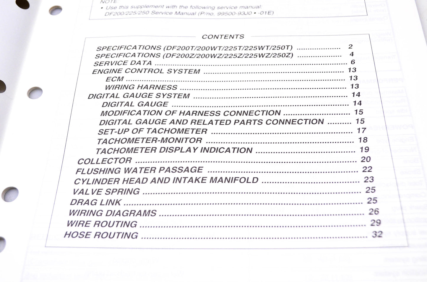 New OEM Suzuki 99501-93J20-01E 2008 Suzuki Outboard Motor Supplementary Service Manual DF200, DF225, DF250 4-Stroke NOS