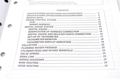 New OEM Suzuki 99501-93J20-01E 2008 Suzuki Outboard Motor Supplementary Service Manual DF200, DF225, DF250 4-Stroke NOS