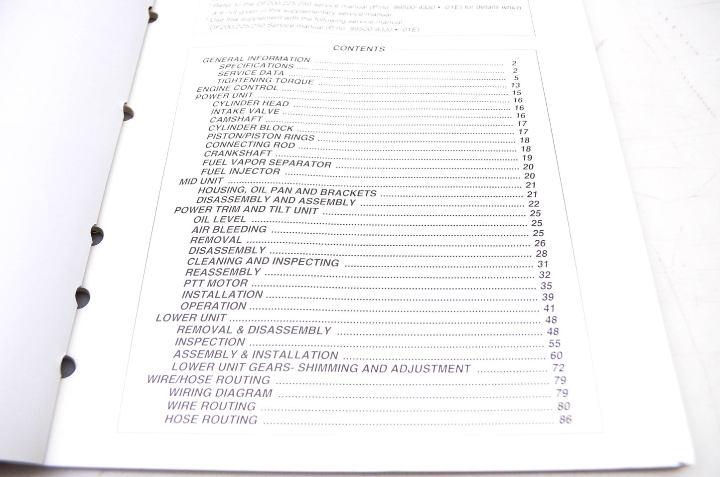 New OEM Suzuki 99501-93J30-01E 2008 Supplementary Service Manual DF250S 4-Stroke NOS