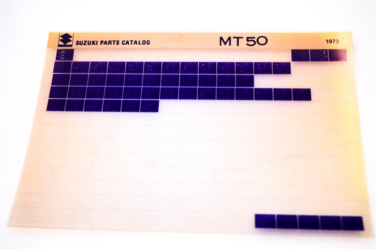 OEM Suzuki MT50 1973 Suzuki Parts Catalog MT50 Microfiche