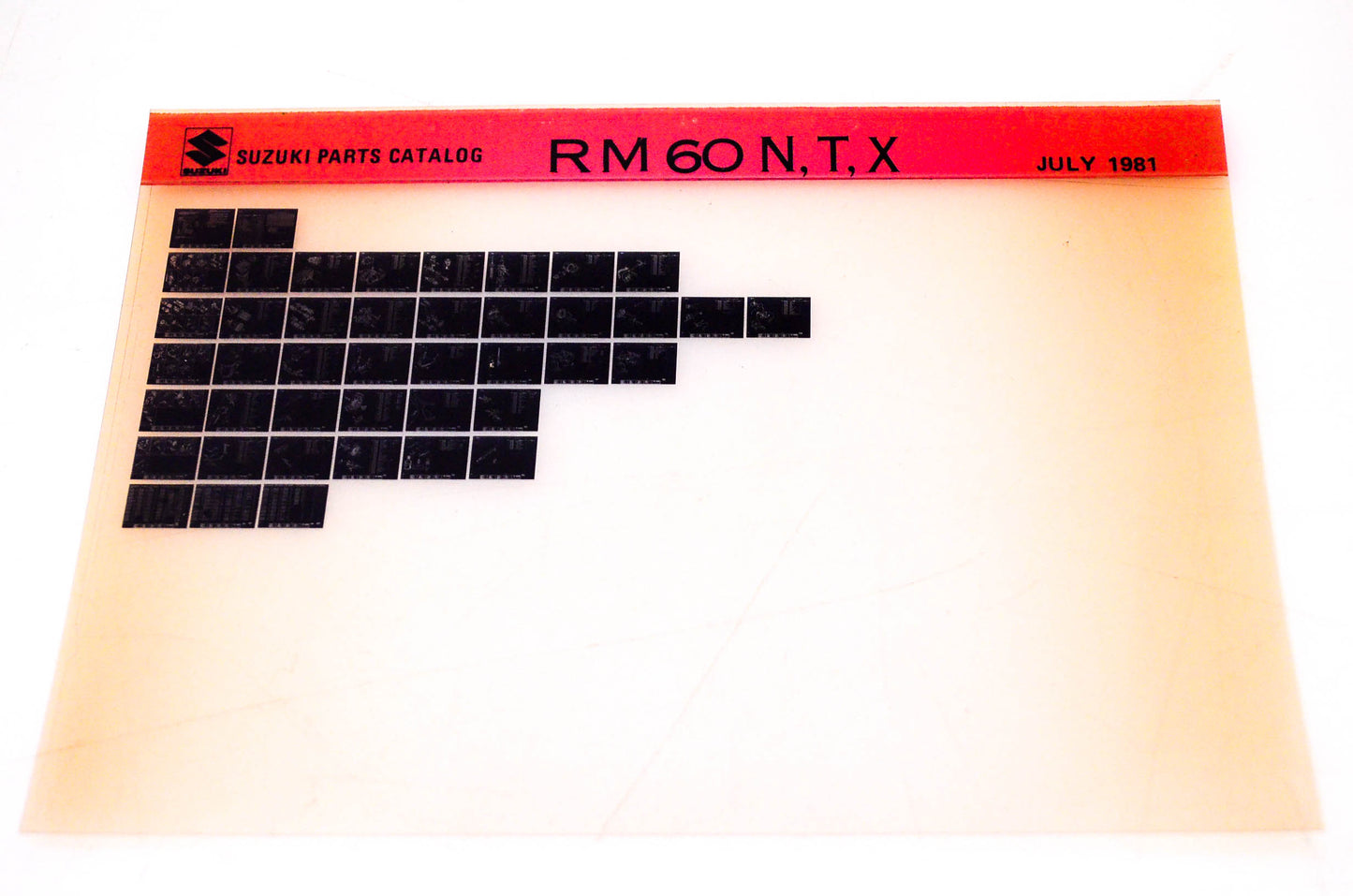OEM Suzuki RM60N,T,X 1981/July Suzuki Parts Catalog RM60N,T,X Microfiche