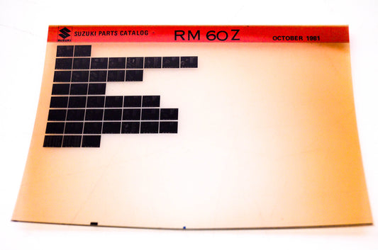 OEM Suzuki RM60Z 1981/October Suzuki Parts Catalog RM60Z Microfiche
