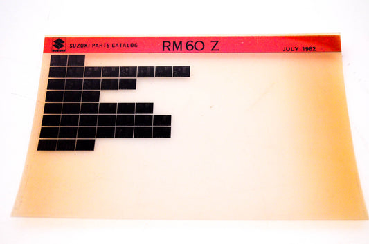 OEM Suzuki RM60 Z 1982/July Suzuki Parts Catalog RM60 Z Microfiche