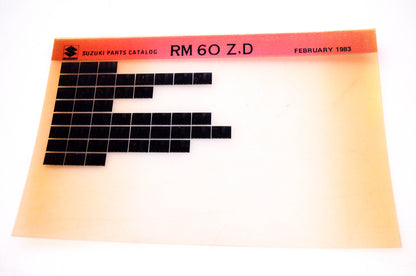 OEM Suzuki RM60 Z,D 1983/February Suzuki Parts Catalog RM60 Z,D Microfiche