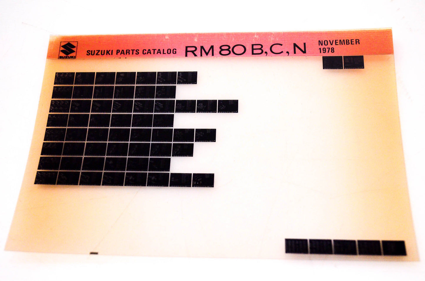 OEM Suzuki RM80B,C,N 1978/November Suzuki Parts Catalog RM80B,C,N Microfiche