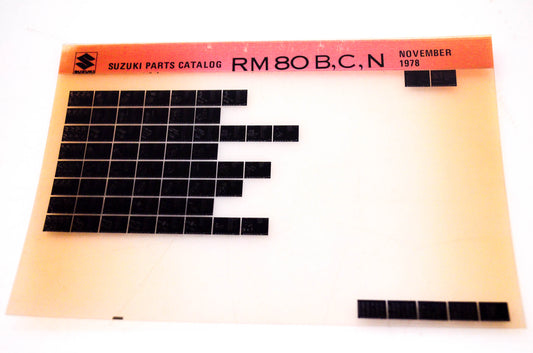 OEM Suzuki RM80B,C,N 1978/November Suzuki Parts Catalog RM80B,C,N Microfiche